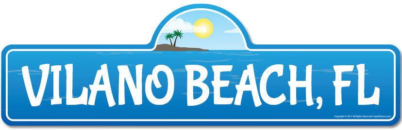 Vilano, FL Florida Beach Street Sign