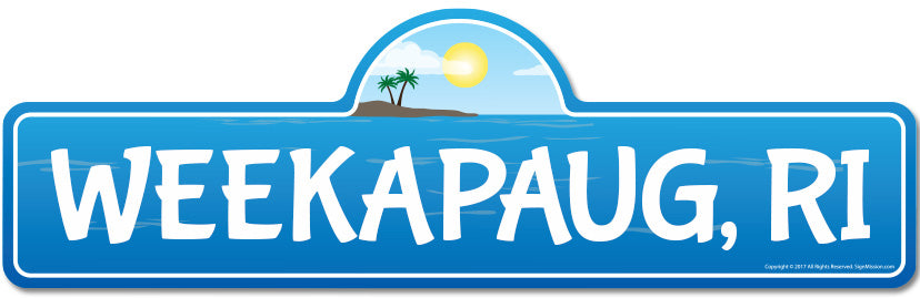 Weekapaug, RI Rhode Island Beach Street Sign