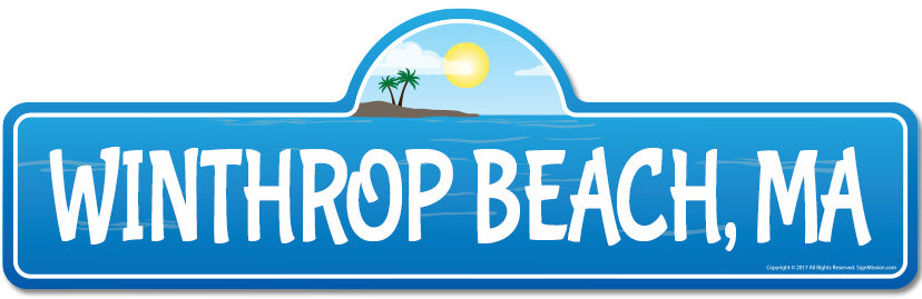 Winthrop, MA Massachusetts Beach Street Sign