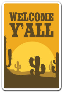 Welcome Y'all Vinyl Decal Sticker