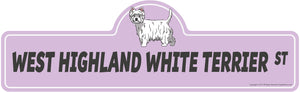 West Highland White Terrier Street Sign