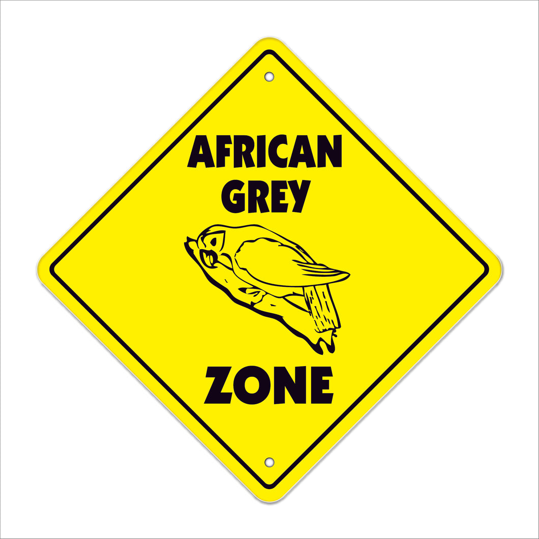 African Grey Crossing Sign