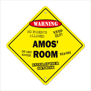 Amos' Room Sign