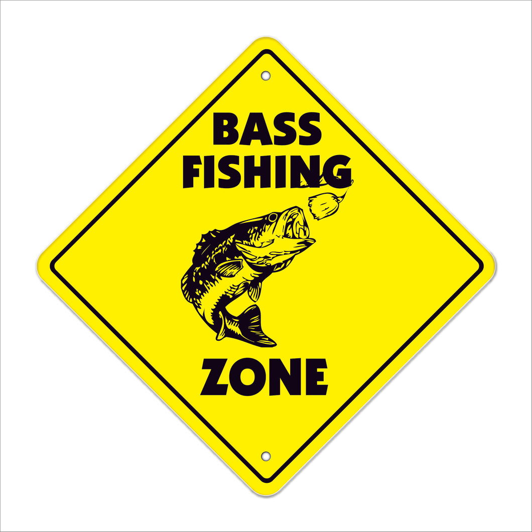 Bass Fishing Crossing Sign