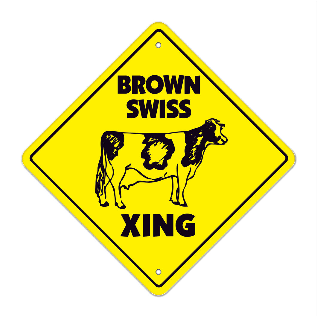 Brown Swiss Crossing Sign