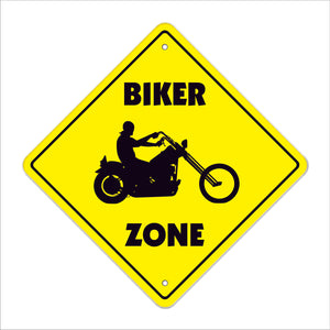 Biker Crossing Sign