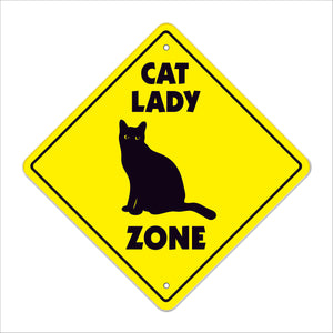 Cat Lady Crossing Sign