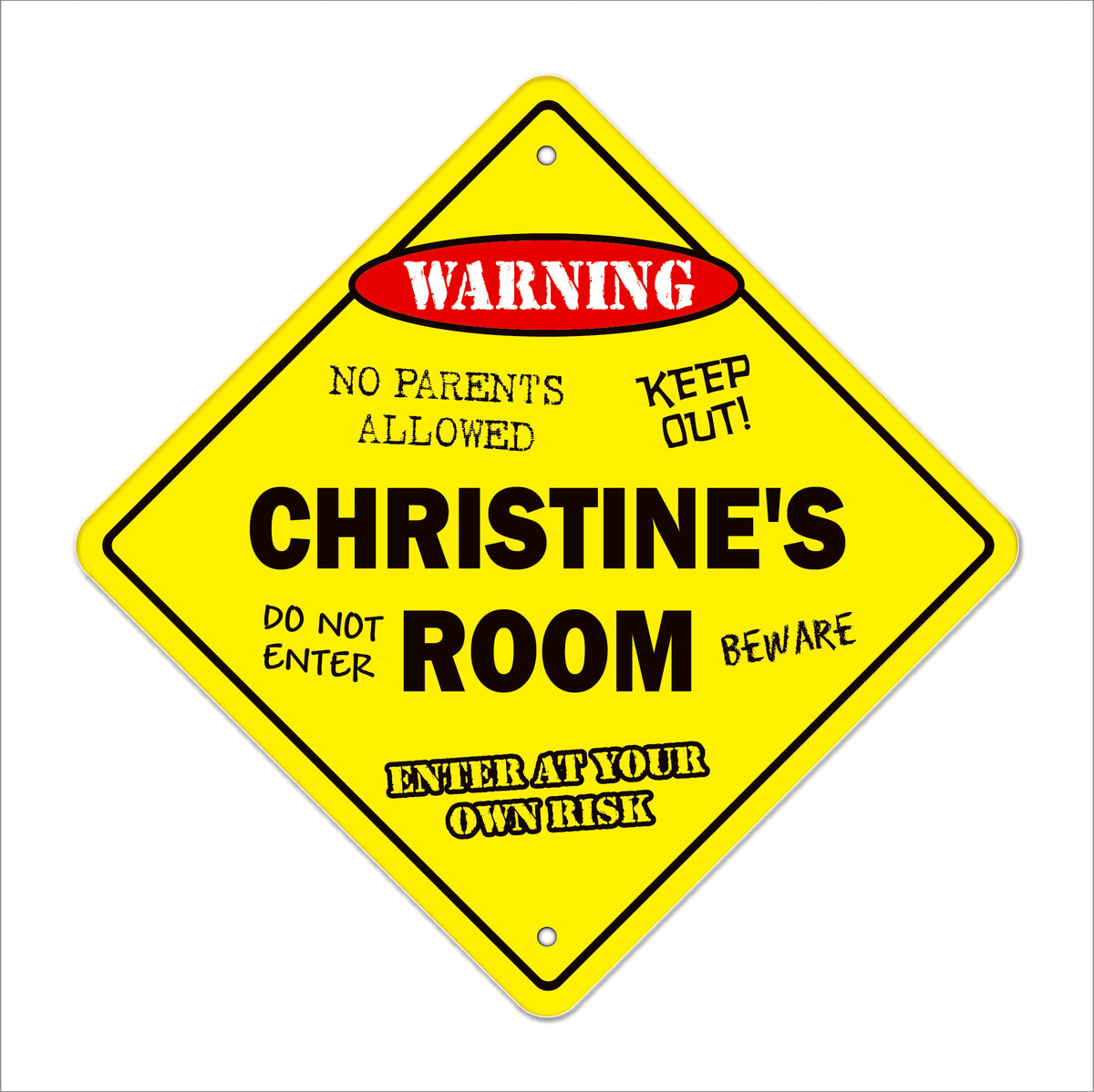 Christine's Room Sign Metal Plastic Decal Funny Gift Bedroom – SignMission