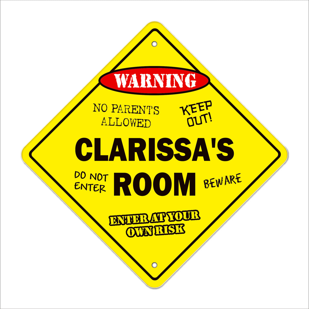 Clarissa's Room Sign Metal Plastic Decal Funny Gift Bedroom – SignMission