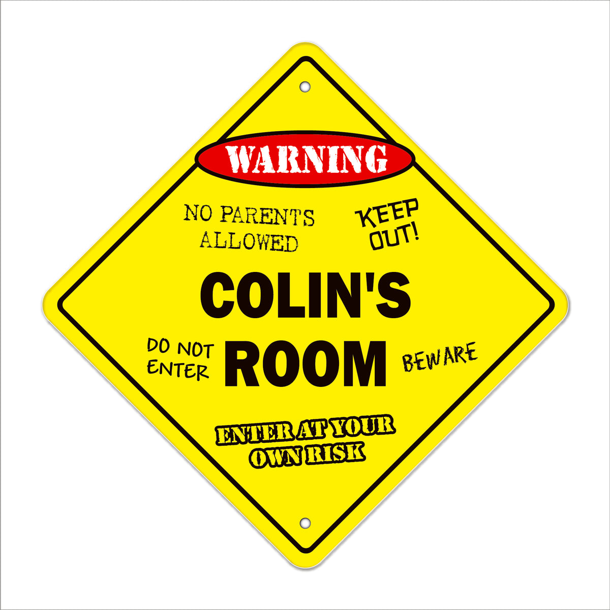 Colin's Room Sign Metal Plastic Decal Funny Gift Bedroom – SignMission
