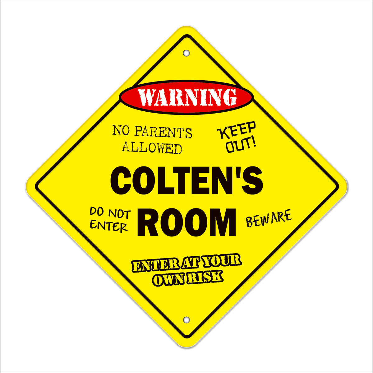 Colten's Room Sign Metal Plastic Decal Funny Gift Bedroom – SignMission