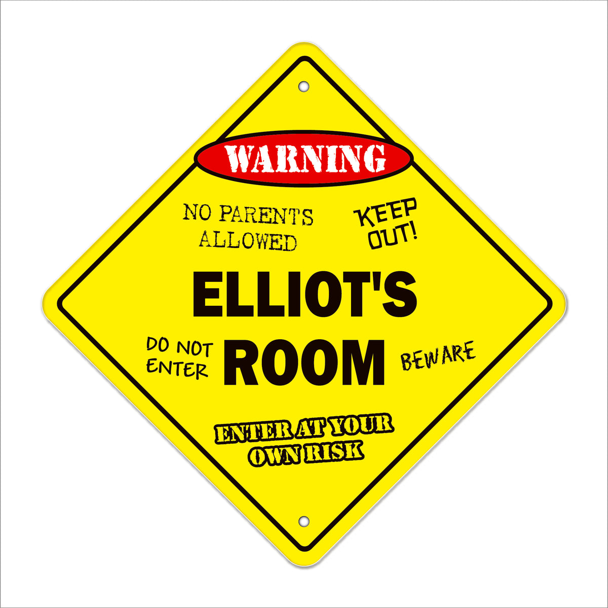 Elliot's Room Sign Metal Plastic Decal Funny Gift Bedroom – SignMission