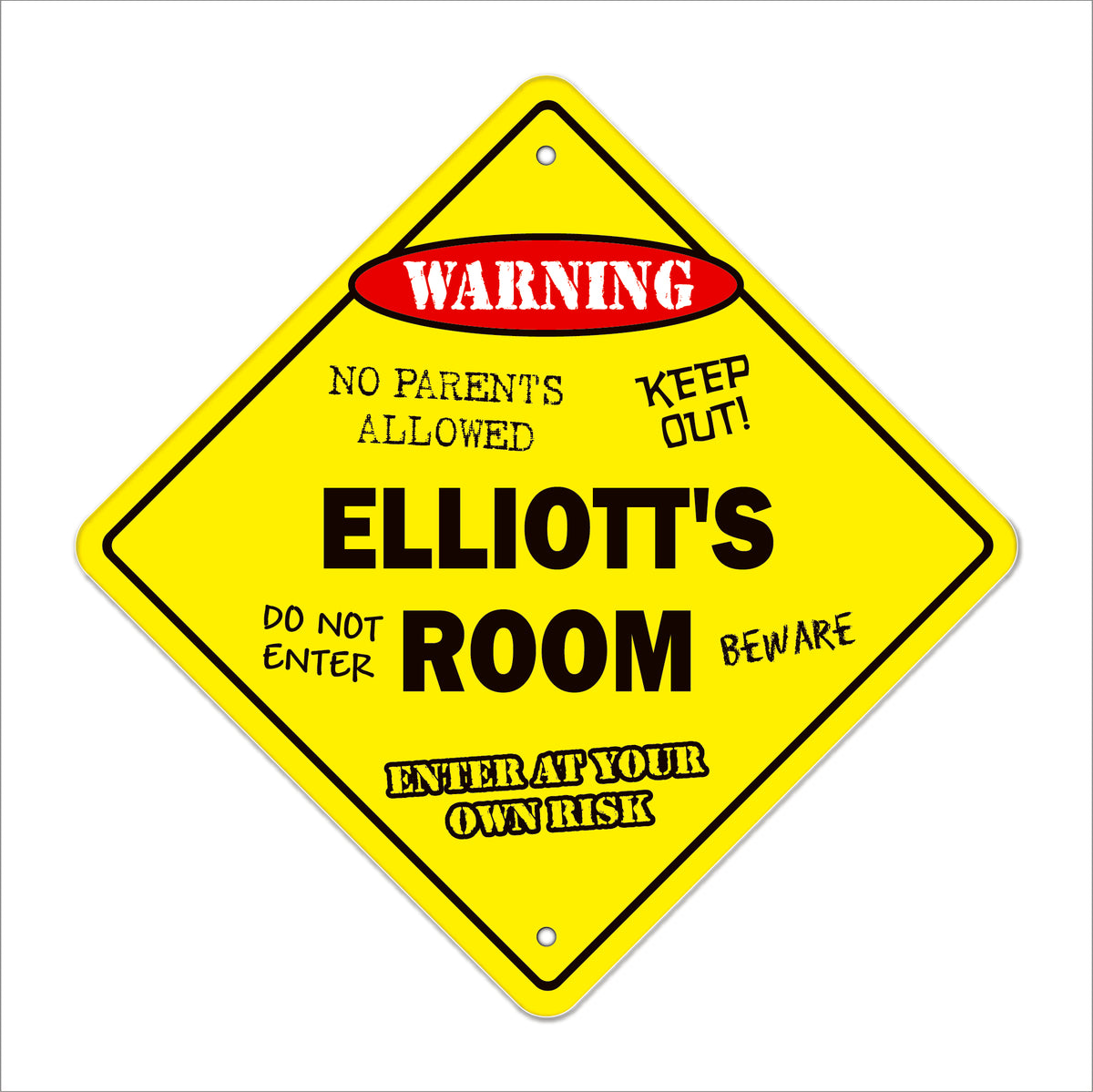 Elliott's Room Sign Metal Plastic Decal Funny Gift Bedroom – SignMission
