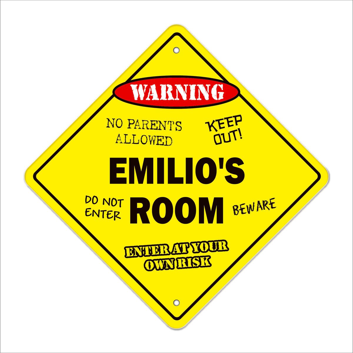 Emilio's Room Sign Metal Plastic Decal Funny Gift Bedroom – SignMission
