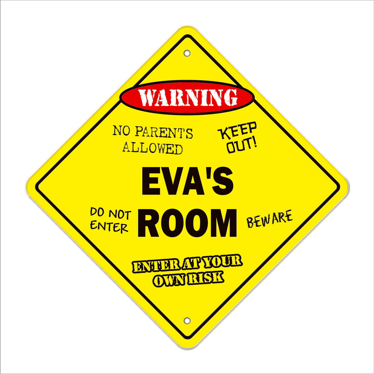 Eva's Room Sign Metal Plastic Decal Funny Gift Bedroom – SignMission