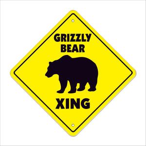 Grizzly Bear Crossing Sign