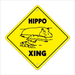 Hippo Crossing Sign