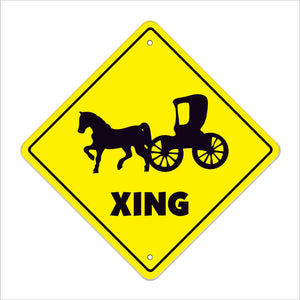 Horse And Carriage Crossing Sign