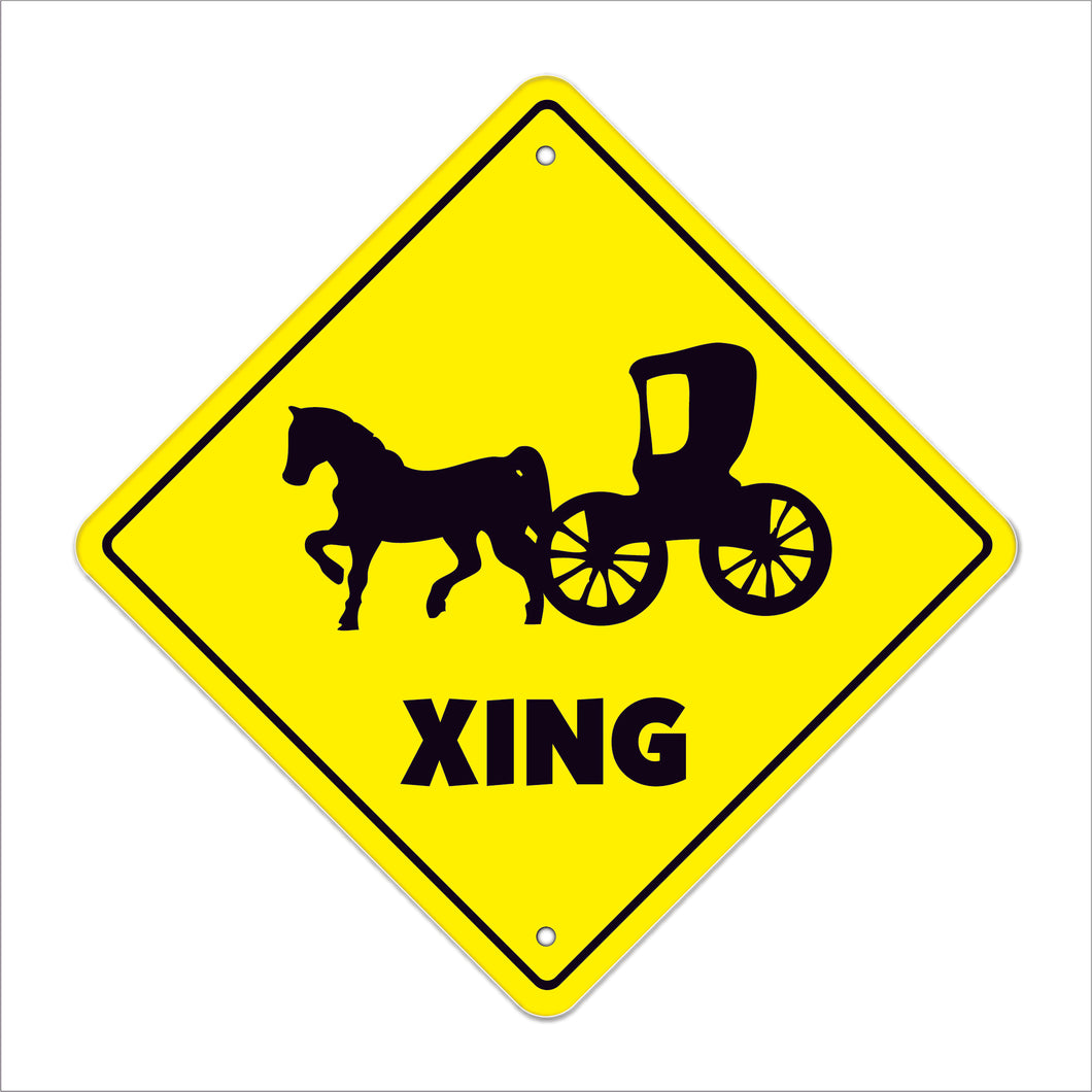 Horse And Carriage Crossing Sign