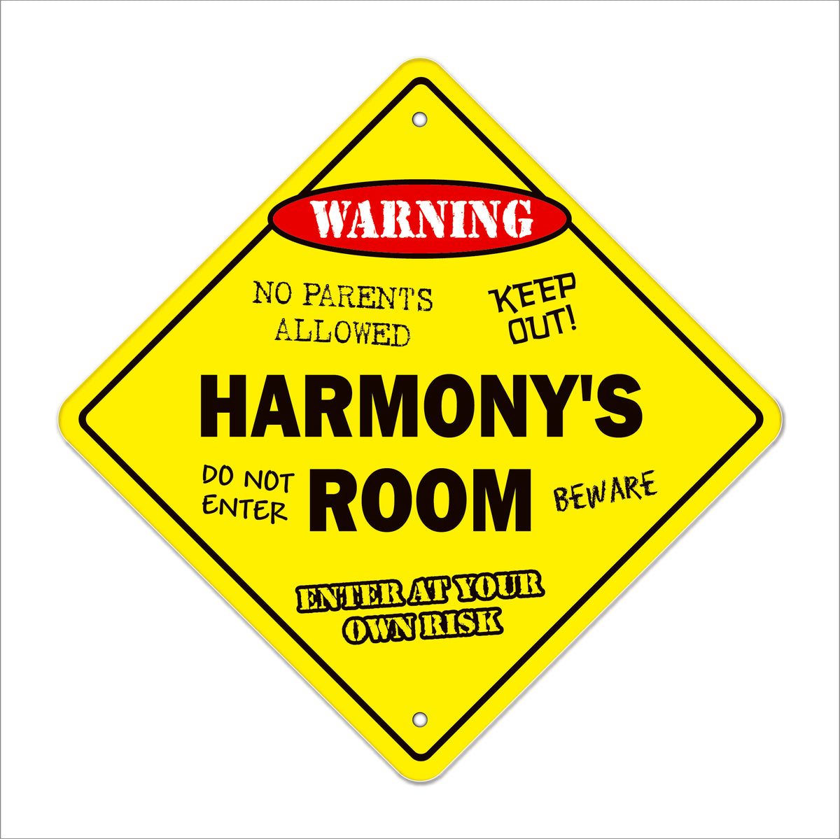 Harmony's Room Sign Metal Plastic Decal Funny Gift Bedroom – SignMission