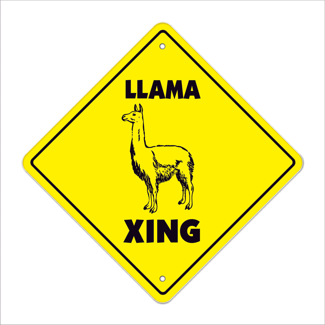 Llama Crossing Sign