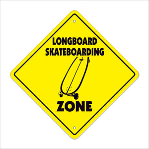 Longboard Skatboarding Crossing Sign