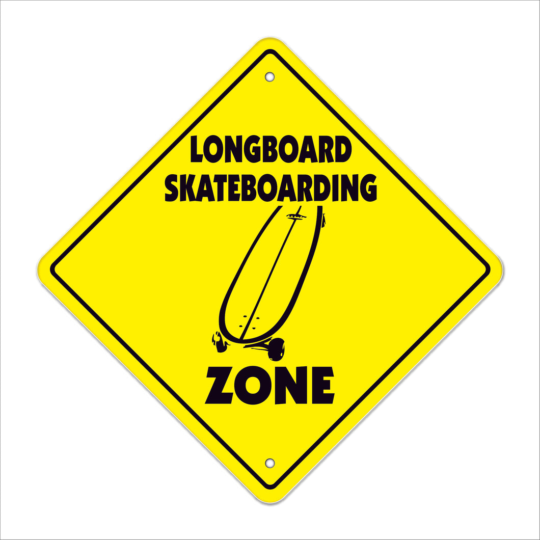 Longboard Skatboarding Crossing Sign
