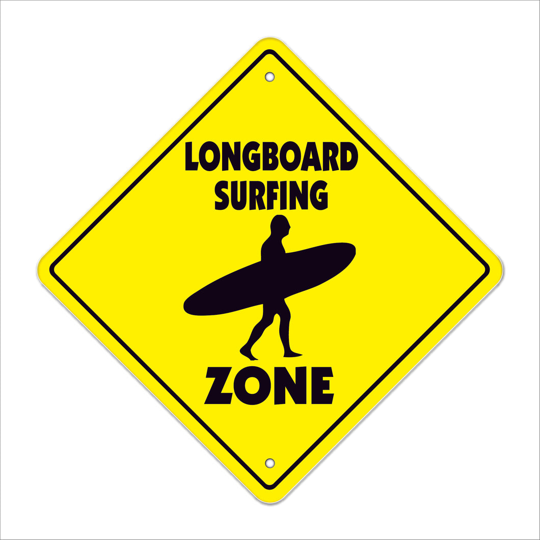 Longboard Surfing Crossing Sign