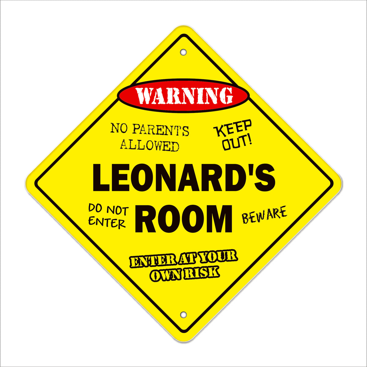 Leonard Sign Leonard's Room Sign Metal Plastic Decal Funny Gift Bedroom – SignMission
