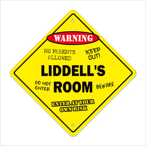 Liddell's Room Sign