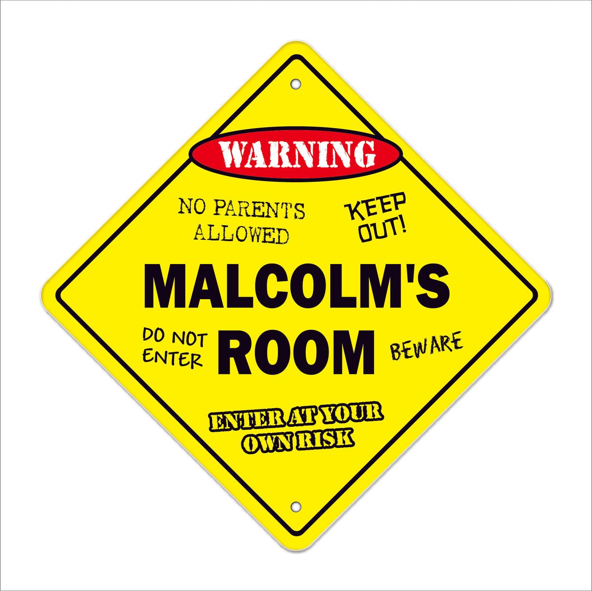 Malcolm's Room Sign