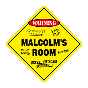 Malcolm's Room Sign