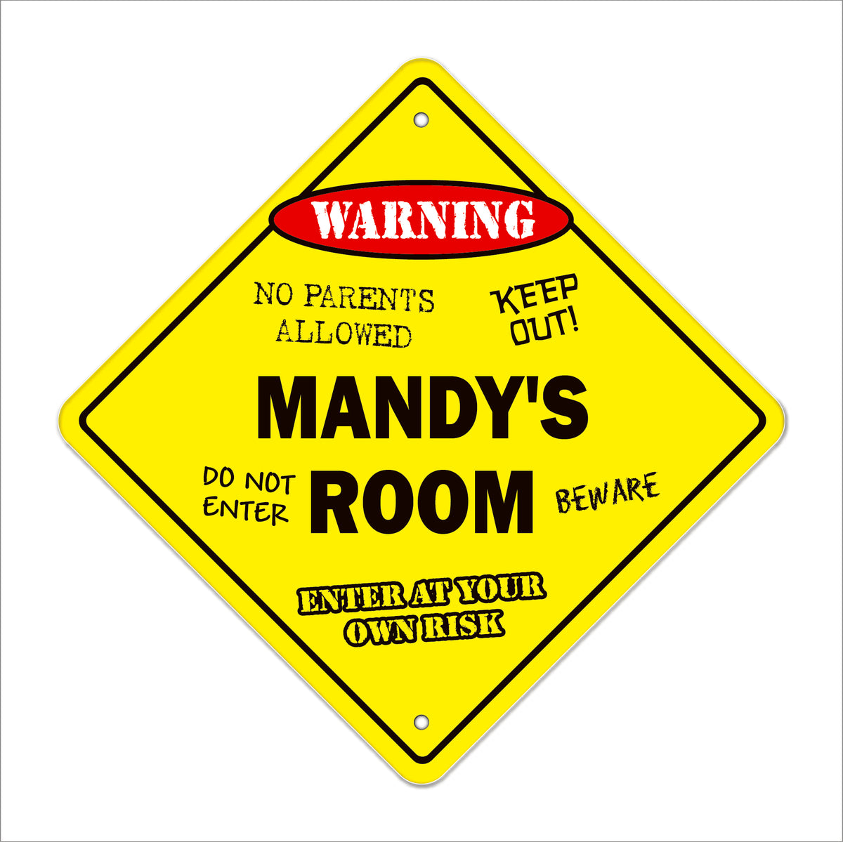 Mandy Sign Mandy's Room Sign Metal Plastic Decal Funny Gift Bedroom β SignMission