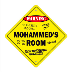 Mohammed's Room Sign