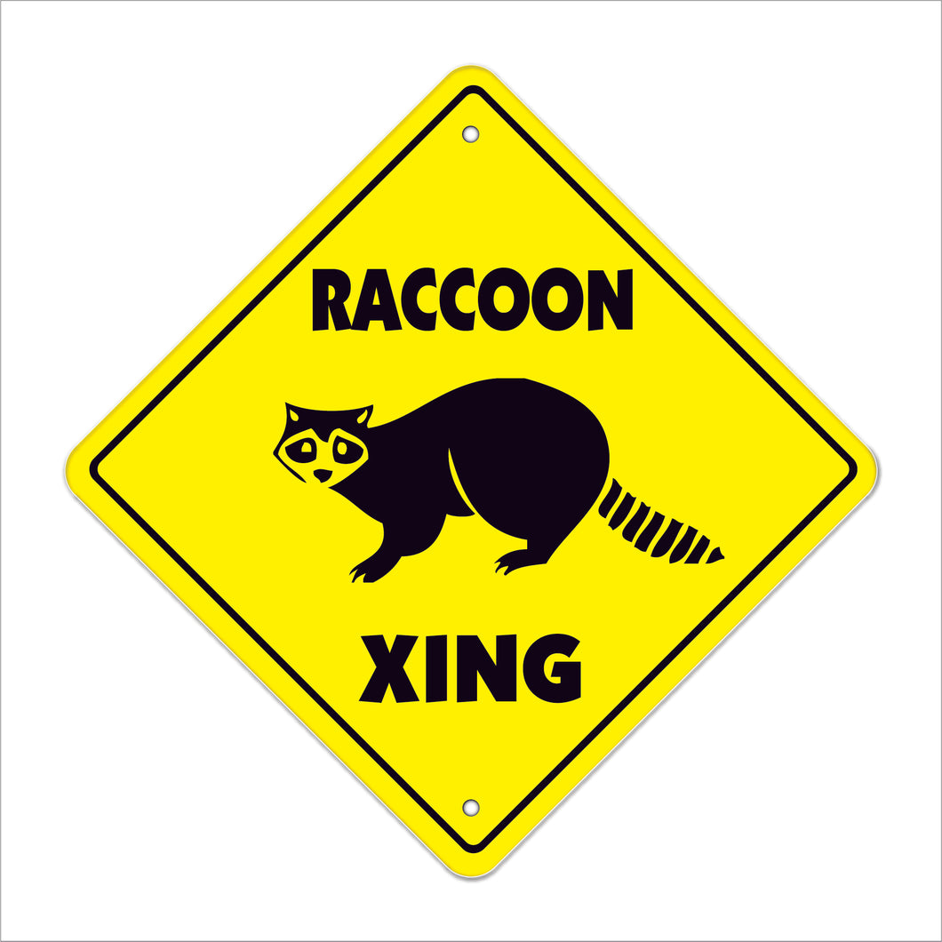 Raccoon Crossing Sign