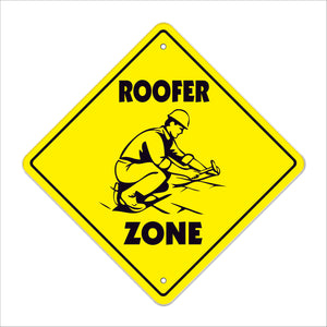Roofer Crossing Sign