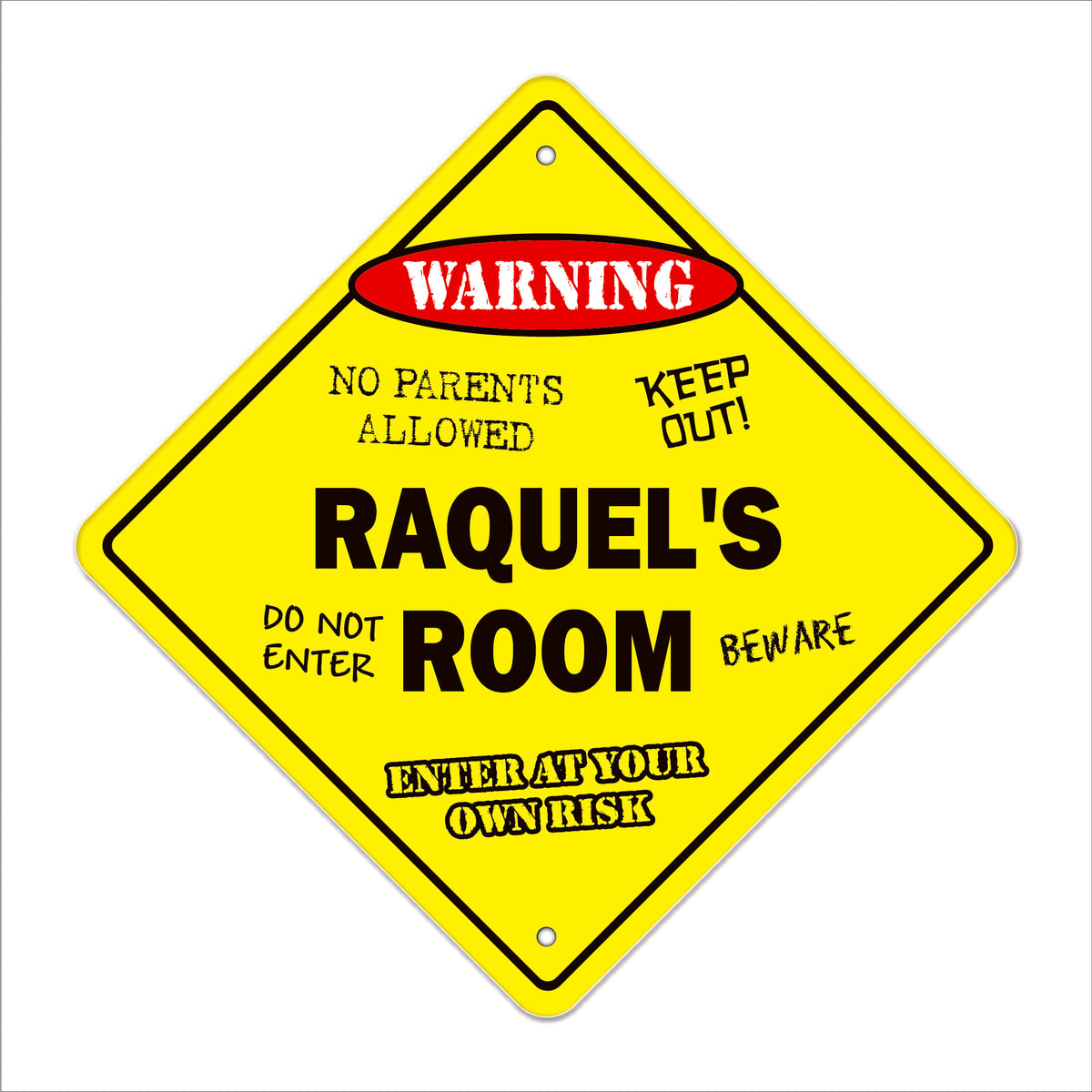 Raquel's Room Sign Metal Plastic Decal Funny Gift Bedroom – SignMission