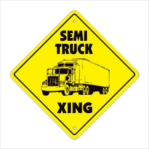 Semi Truck Crossing Sign