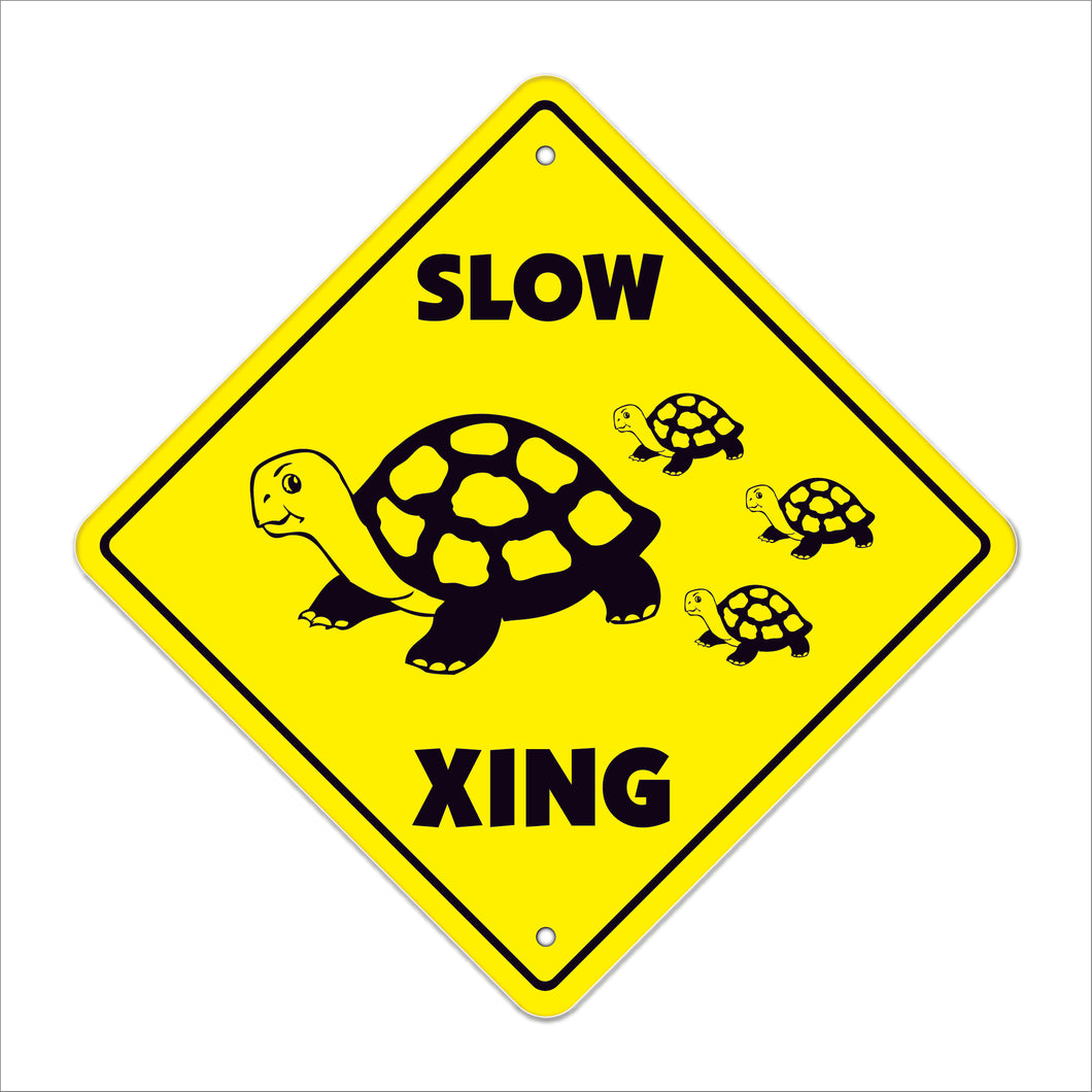 Slow Turtle Crossing Sign