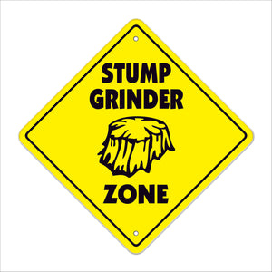 Stump Grinder Crossing Sign