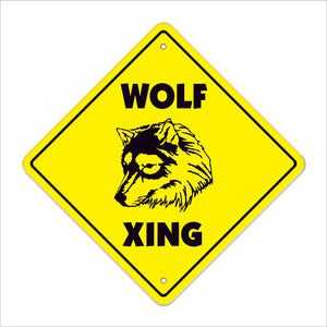 Wolf Crossing Sign