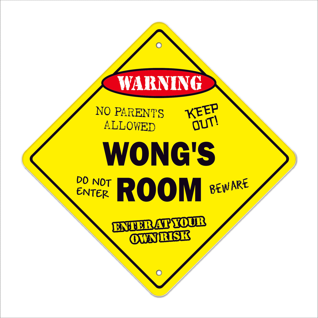 Wong's Room Sign