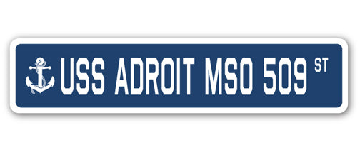 USS Adroit Mso 509 Street Vinyl Decal Sticker