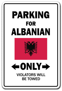 PARKING FOR ALBANIAN ONLY albania flag national pride love gift