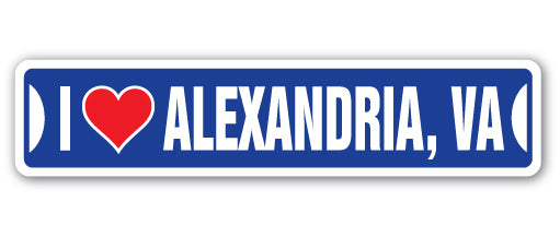 I Love Alexandria, Virginia Street Vinyl Decal Sticker