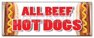 All Beef Hot Dogs Banner