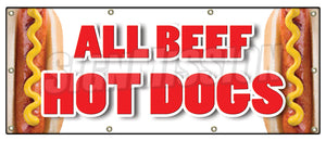 All Beef Hot Dogs Banner