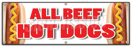 All Beef Hot Dogs Banner