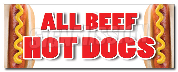 All Beef Hot Dogs Decal