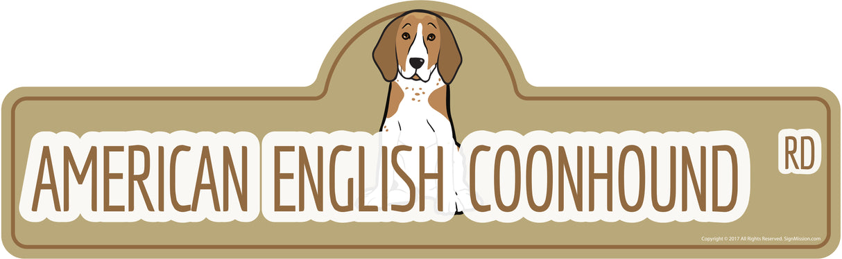 American English Coonhound Street Sign